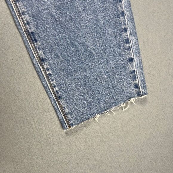 Abrand Jeans Mens 32 Relaxed Slim Taper Ankle Cropped Blue Denim Raw Hem NWT - Picture 8 of 11